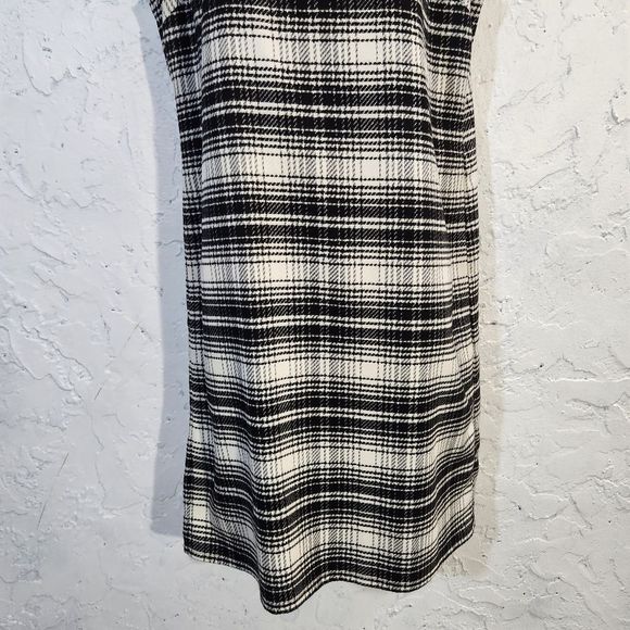 5x$25 Michael Kors  sleeveless mini black white / cream plaid dress size 10 - Picture 9 of 16